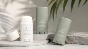 15g customized mono-material PP deodorant stick packaging containers in matte white and sage green