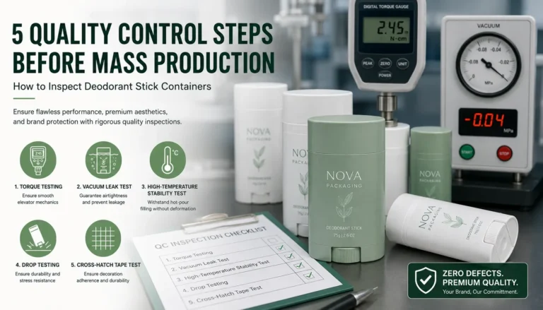 Five quality control inspection steps for custom deodorant stick packaging containers before mass production